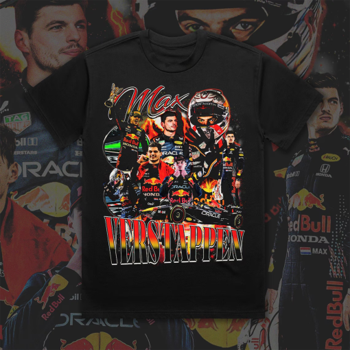 Bootleg Vintage 90s Style Max Verstappen T-Shirt F1 Formula 1 Red Bull Racing