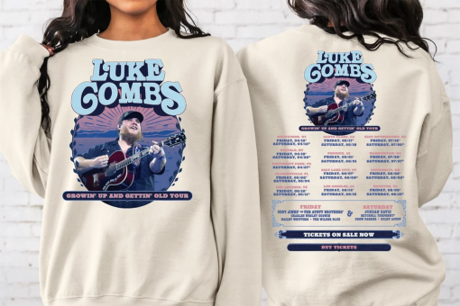 Luke Combs 2024 Tour Growing Up and Getting Old Sweatshirt, Luke Combs Merch, Country Music Tee, Luke Combs Fan Shirt