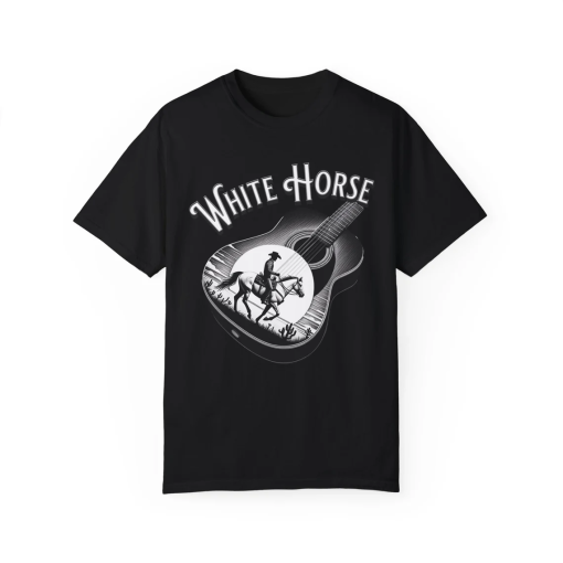 White Horse Comfort Colors T-Shirt, Stapleton Concert Tee, Country Music Fan Gift, Guitar Cowboy Shirt, Western Cowgirl, Stadium Tour 2024