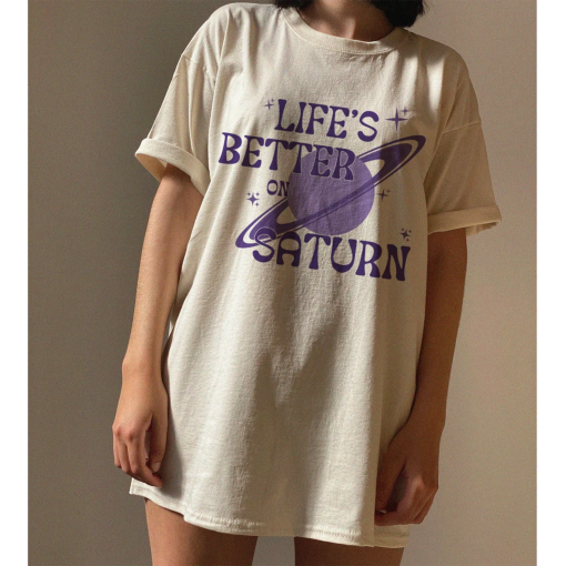 Life’s Better On Saturn Tshirt, Retro Design, Saturn Shirt, CTRL Tshirt, Gift for a fan