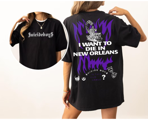 I Want To Die Suicideboys Black & White Shirt, Suicide boys In New Orleans HipHop Vintage G59 Shirt, Grey Day Tour 2023, SuicideBoys Merch