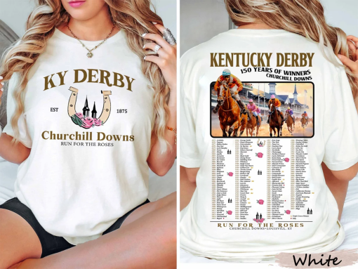 Kentucky Derby 150 Years Of Winners Comfort Colors® T-Shirt, Kentucky Derby Horse Racing Shirt, Derby Day Party Gift, Run For The Roses Tee