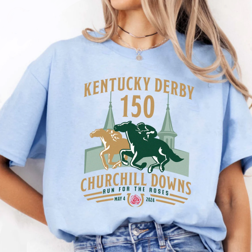 Kentucky Derby Churchill Downs 2024 Shirt, Run For The Roses Tee, 150th Kentucky Horse Racing Gift, KY Derby Horse Racing Weekend Tee