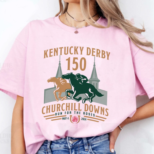 Kentucky Derby Churchill Downs 2024 Shirt, Run For The Roses Tee, 150th Kentucky Horse Racing Gift, KY Derby Horse Racing Weekend Tee