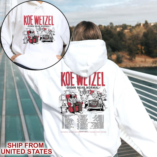 K0e Wettzel World Tour 2024 Shirt Gildan Shirt| 2 Sides Damn Near Normal Tour Gildan Sweatshirt| World Tour 2024 Tee For Fans