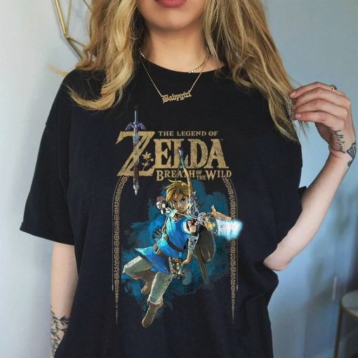 Zelda Breath Of The Wild Link Arch Shot Logo Graphic T-Shirt | Legend of Zelda Shirt | Breath of the Wild | Tear Of The Kingdom Shirt