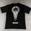 Punk CH Chrome cotton high quality Multi-Cross T-shirt short sleeve T-shirt,CH Patch Loose T-Shirt,black Short T-shirt for him