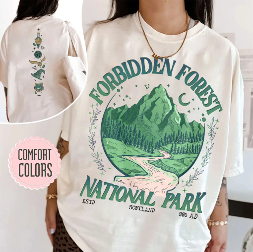 National Park Wizard Comfort Colors Shirt – Forbidden Forest Tee, HP Inspired Wizarding World T-Shirt, Bookish Gift for Fans