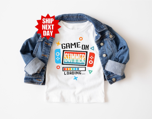 Game On Summer Loading Shirt, Last Day Of School Shirt, Boys Summer Vacation Shirt, Summer Shirt, Summer Video Game Shirt, Gamer Shirt