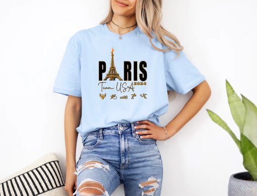 Paris France Shirt, Summer Olympic Shirt 2024, Team USA Olympic Shirt, Paris Vacation, Gift For Travel, Europe Travel, Girls Travel, Unisex