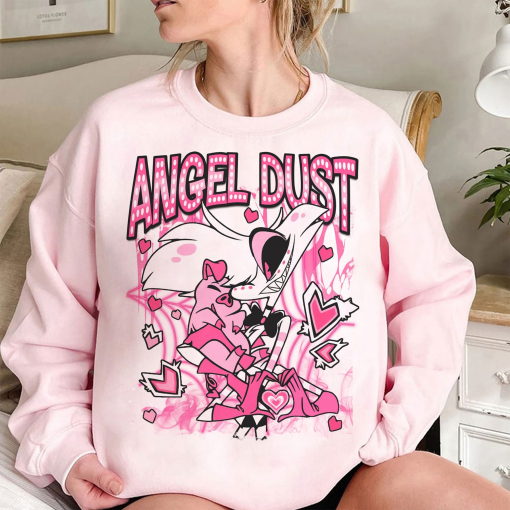 Hazbin Hotel Angel Dust And Fat Nugget Cute T-Shirt, Hazbin Hotel Characters Sweatshirts, Helluva Boss Sweaters