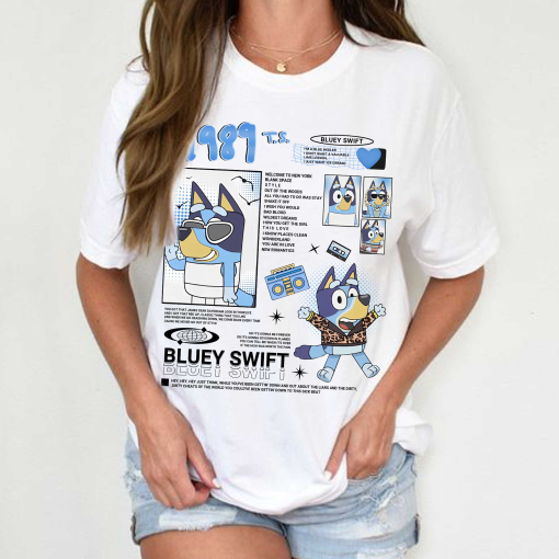 Swiftie Bluey Adult Shirt | Taylor Eras T-shirt | Mommy and Me Matching Shirts | T. Swift Mother’s Day Gift