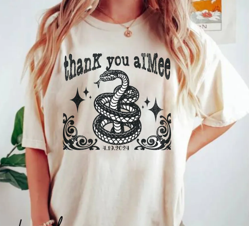 Thank You Aimee Shirt Music Merch Trendy TS Graphics Tee Pop Culture Shirts Vintage Band Tees Tortured Poets Snake Shirt Concert Tee Gift