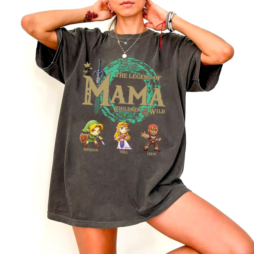 Personalized The Legend Of Mama Shirt, Zelda Mom Shirt, Custom Zelda Shirt, Breath Of The Wild Shirt, Tears Of The Kingdom, Gamer Shirt