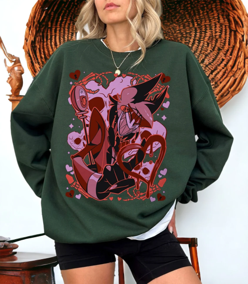 alastor smile shirt merch hazbin hotel shirt angel dust fan art Birthday gift for fan | alastor smile sweatshirt and tshit | in 15 colors