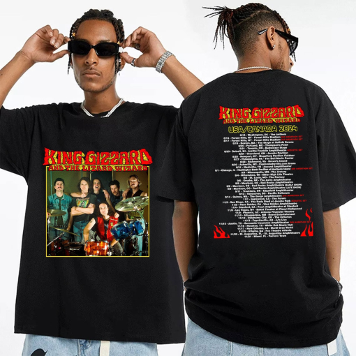 King Gizzard & the Lizard Wizard World Tour 2024 Shirt, King Gizzard and the Lizard Wizard 2024 Concert Shirt, Rock Band Fan, Music Tour Tee