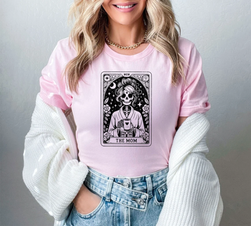 The Mom Tarot Card Shirt, Skeleton Mom T-shirt, Celestial Mama Shirt, Witchy Vibes Tee, Mother’s Day Gift Shirt, Vintage Gift For Mom