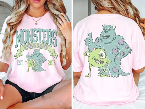 Two-Sided Vintage Monsters University Comfort Colors Shirt, Monster Inc Shirt, Mike Wazowski, Mike and Sully Shirt, Disney Family Shirts