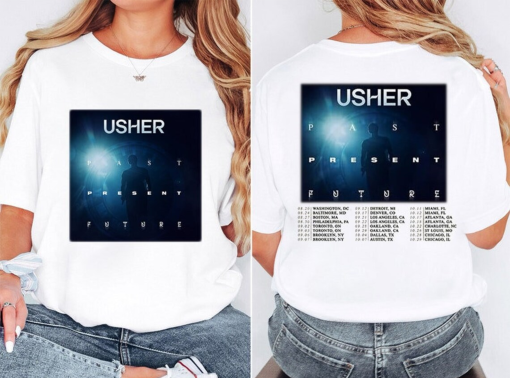 Limited Rapper Usher Shirt, 2024 Usher Past Present Future Tour Shirt, Usher Concert 2024 Shirt, Usher Fan Gift, Usher Graphic Shirt