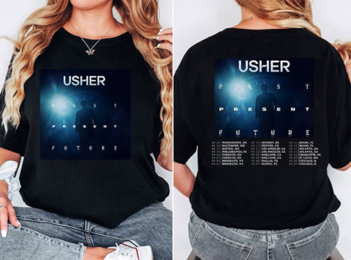 Limited Rapper Usher Shirt, 2024 Usher Past Present Future Tour Shirt, Usher Concert 2024 Shirt, Usher Fan Gift, Usher Graphic Shirt