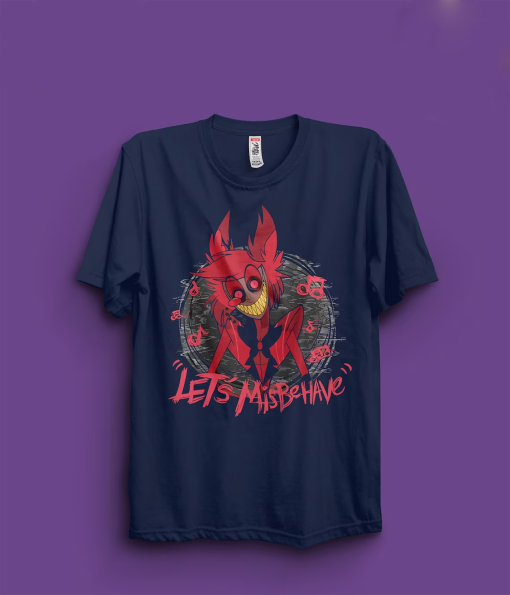 let’s misbehave alastor shirt, alastor tshirt, alastor, charlie, vaggie, angel dust, husk, anime shirt