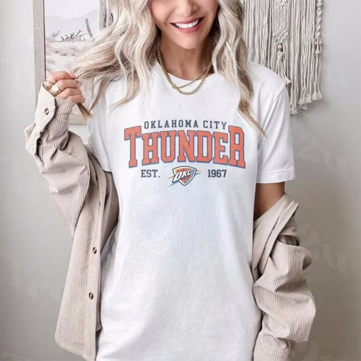 Retro Oklahoma City Thunder Shirt, Crewneck Thunder Sweatshirt, Hoodie Retro For Women And Men Basketball