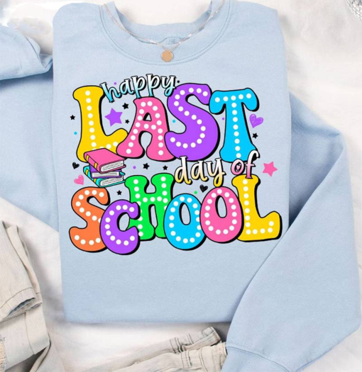 Happy Last Day Of School Shirt, Rock The Test Trendy Long Sleeve Hoodie