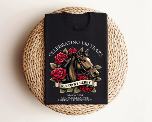 Kentucky Derby 150th Anniversary Shirt, Kentucky Derby Horse Racing Shirt, Run For The Roses, 2024 Derby Shirt, Derby Vibes Derby Time Shirt