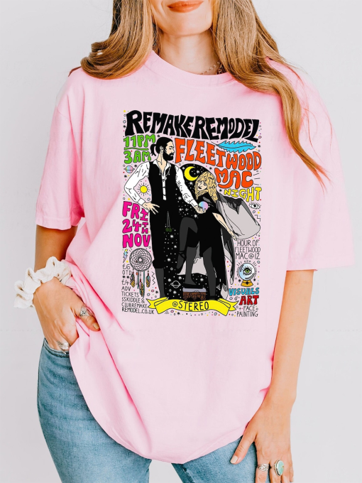 Fleetwood Mac Vintage Floral Shirt, Retro Rock Band Shirt, Stevie Nicks Shirt, Rock and Roll Band Tee, Fleetwood Mac Merch