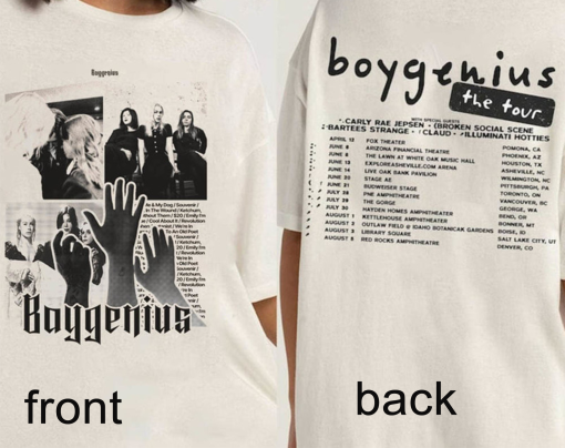 Boygenius Merch Sweatshirt, Rock Music Tour 2023 Phoebe Bridgers Short Sleeve Tee Tops