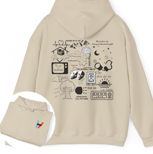 Twenty One Pilots Vessel All songs Sketch Hoodie