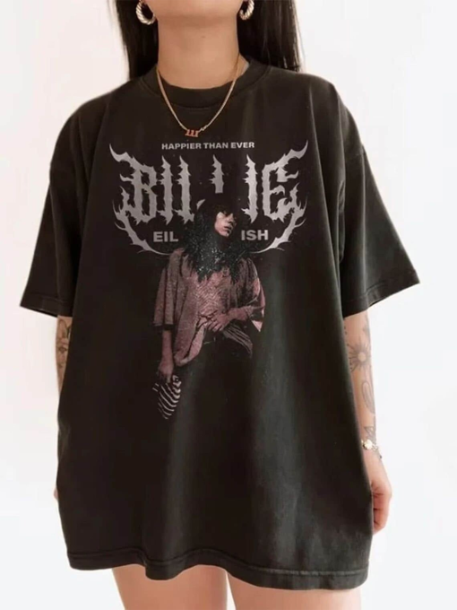 Vintage Billie Eilish Happier Than Ever Tour 2023 Sweatshirt, The World Tour, Billie Eilish Shirt, Billie Eilish Merch Gift, Music Shirt