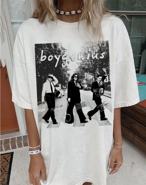 Black White Boygenius Walking T Shirt