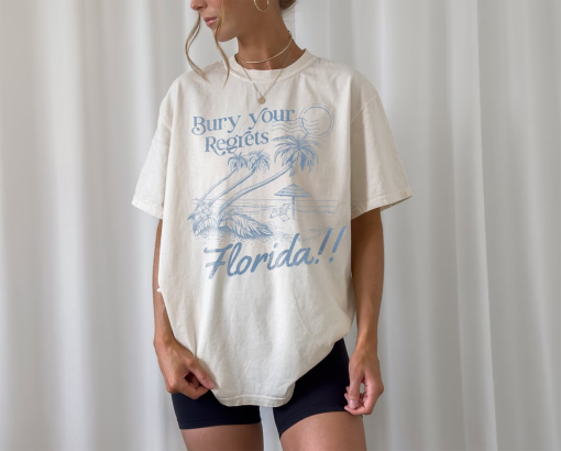 Florida | Graphic Shirt | Lyrics, Vintage, Unisex Tee, Bury Your Regrets, Tortured Poets, Blue