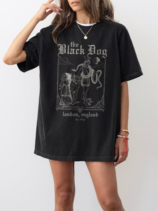 The Black Dog | Graphic Shirt | Lyrics, Vintage, Unisex Tee, Academia, Tortured Poets, London, England