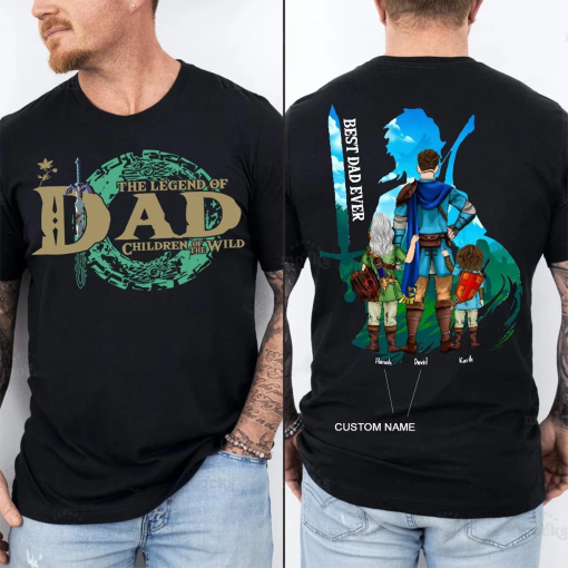 Custom The Legend Of Dad Personalized T-Shirt, Tears Of The Kingdom, Best Dad Ever, Father’s Day 2024, Personalized Shirt,Breath Of The Wild