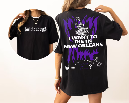 I Want To Die Suicideboys Black & White Shirt, Suicide boys In New Orleans HipHop Vintage G59 Shirt, Grey Day Tour 2024, SuicideBoys Merch