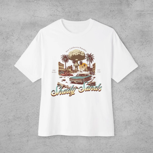 Fallout Shirt Shady Sands Tshirt For Gaming Lover New California Graphic Tee Gamer Gift T-shirt Vintage Oversized Shirt Pip Boy Shirt Unisex