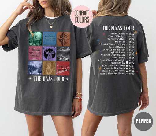 Vintage Sarah J. Maas Tour Comfort Colors Shirt, The Maas Tour Tee, ACOTAR Shirt, Crescent City tee, Throne of Glass Merch, SJM Fan Shirts