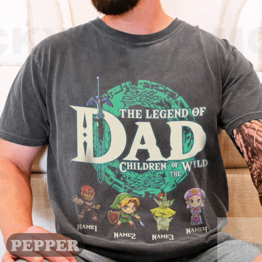 Custom The Legend Of Dad Personalized Shirt, Tears Of The Kingdom, Best Dad Ever, Father’s Day Gift For Dad, Breath Of The Wild, Gamer Shirt