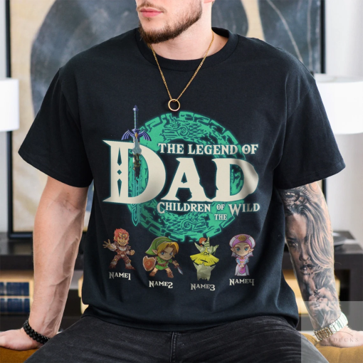 Custom The Legend Of Dad Personalized Shirt, Tears Of The Kingdom, Best Dad Ever, Father’s Day Gift For Dad, Breath Of The Wild, Gamer Shirt