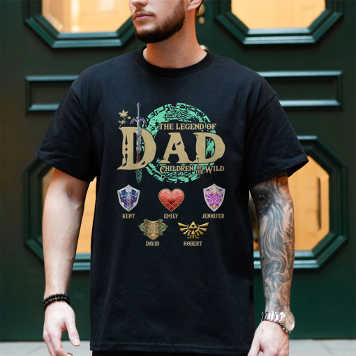 Personalized The Legend Of Dad Shirt, Zelda Dad Shirt, Custom Zelda Shirt, Breath Of The Wild Shirt, Tears Of The Kingdom, Gamer Shirt