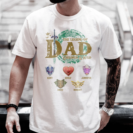 Personalized The Legend Of Dad Shirt, Zelda Dad Shirt, Custom Zelda Shirt, Breath Of The Wild Shirt, Tears Of The Kingdom, Gamer Shirt