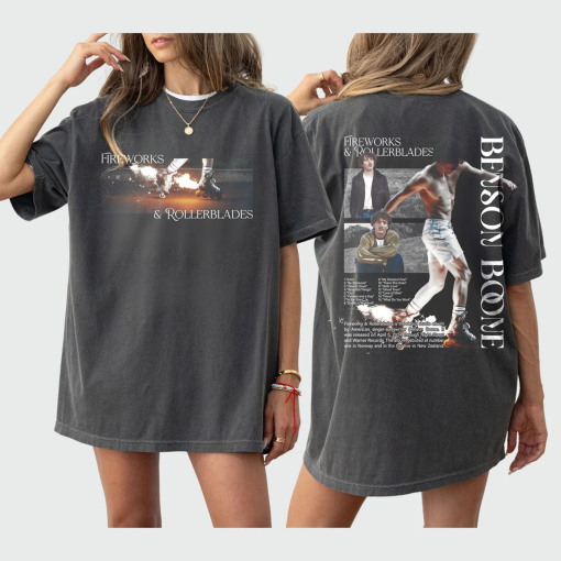 Limited Benson Boone Fireworks and Rollerblades 2024 World Tour Shirt, Benson Boone Shirt, Gift for men and women, Funny Shirt