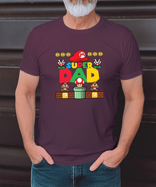 Super Papa, Super Mario papa T-shirt for Father’s Day for Dad Father’s Day gift T-shirt for father Papa, men’s day gift Father’s day t-shirt