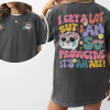 Groovy I Cry A Lot But I Am So Productive Shirt, Funny Mothers Day Gift From Daughter, Cute Crying Hamster Meme, Funny Mental Health Tshirt