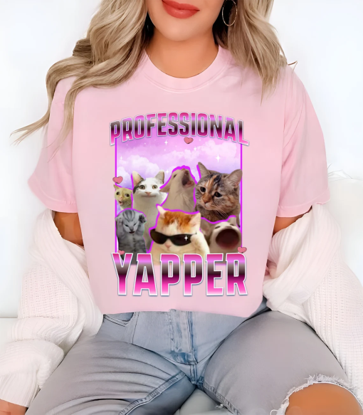 Professional Yapper Funny Meme Shirt , Funny GenZ Born To Yap Meme Shirt for Women Stupid Shirt, Gift For Her, Meme Vintage T-shirt