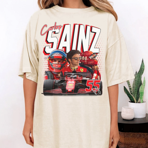 Limited Carlos Sainz T-shirt, Carlos Sainz Jr 55 T-Shirt, Formula One Racing T-Shirt, Gift For Woman and Man Unisex T-Shirt