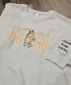 Mom Mama Dog Embroidered Sweatshirt, Mother’s Day…