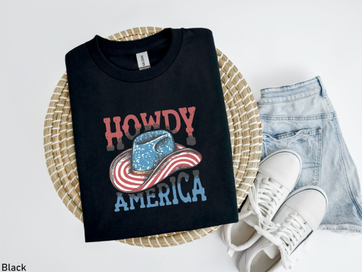 Howdy America Shirt, 4th of July Shirt, Howdy Shirt, Western Cowgirl Cowboy Shirt, Patriotic Shirt, America Shirt, Independence Day Shirt